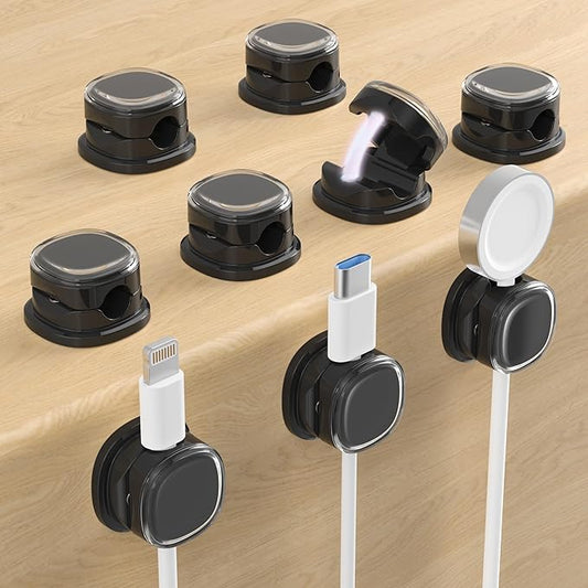 Magnetic Cable Clips, Adjustable Cord Holder Management, 9-PCS Black