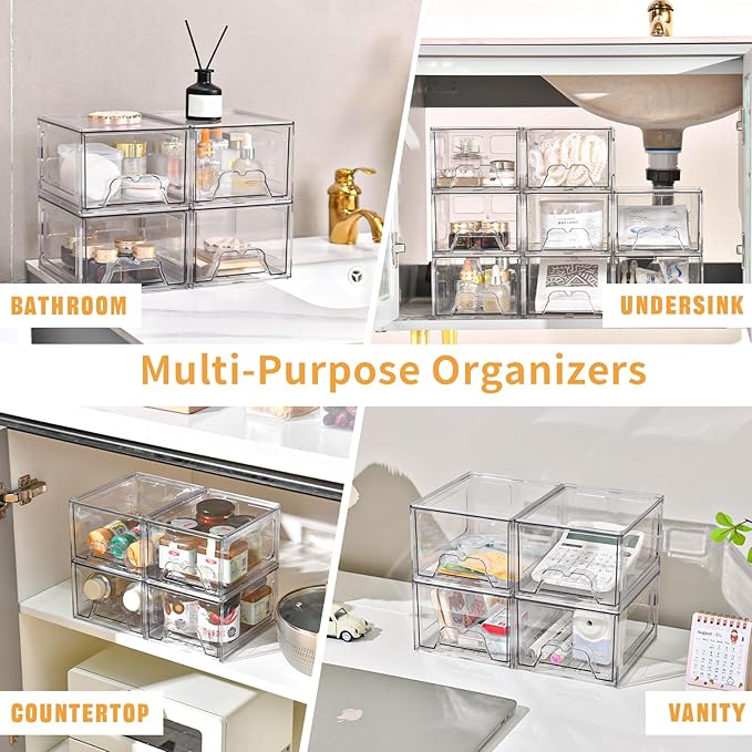 6 Pack Stackable Makeup Organizer