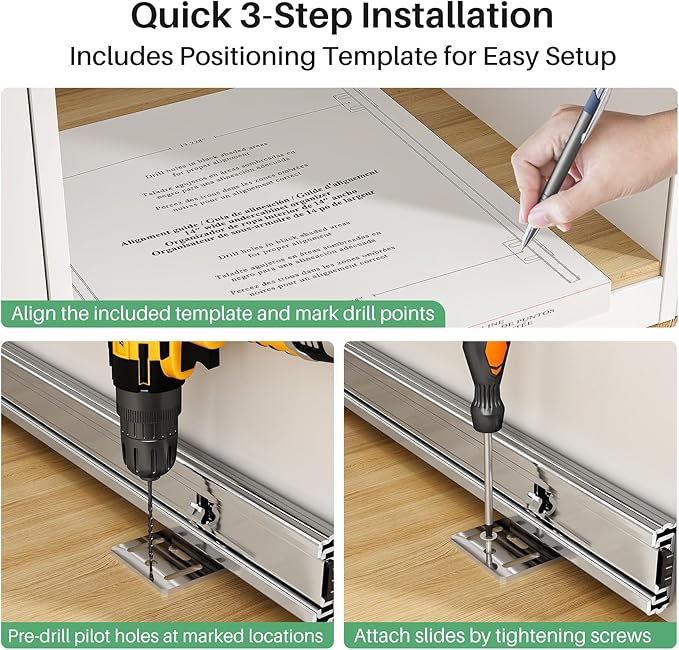 Pull out Cabinet Organizer, 15"W X 21"D