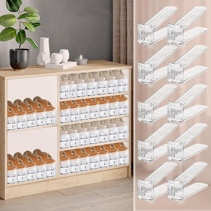 Transparent Shoe Slots Organizer for Closet