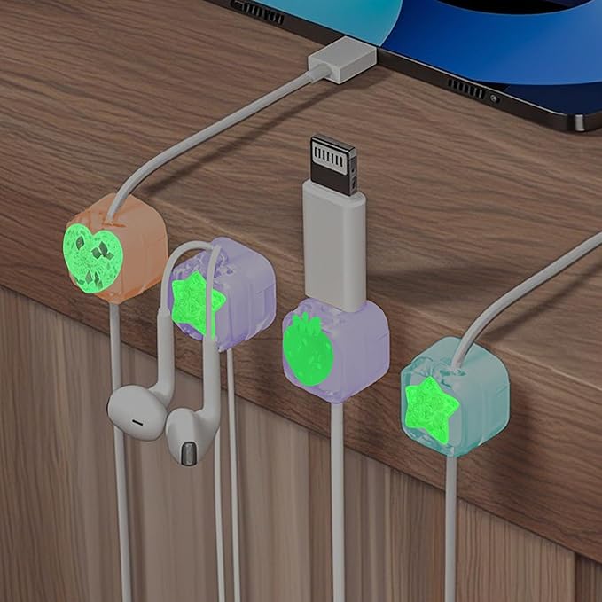 9Pack Magnetic Cable Clips for Nightstand, Strawberry Star Heart