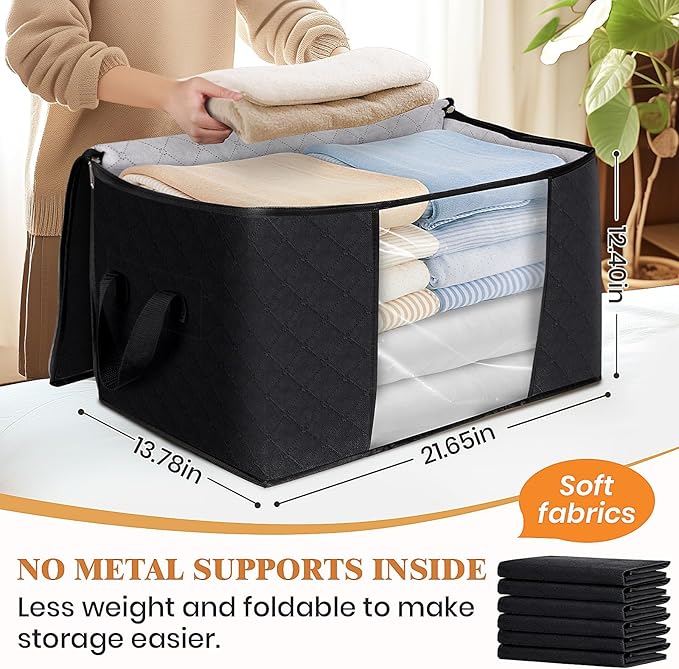 Fab totes Storage Bags, Black,8 Pack
