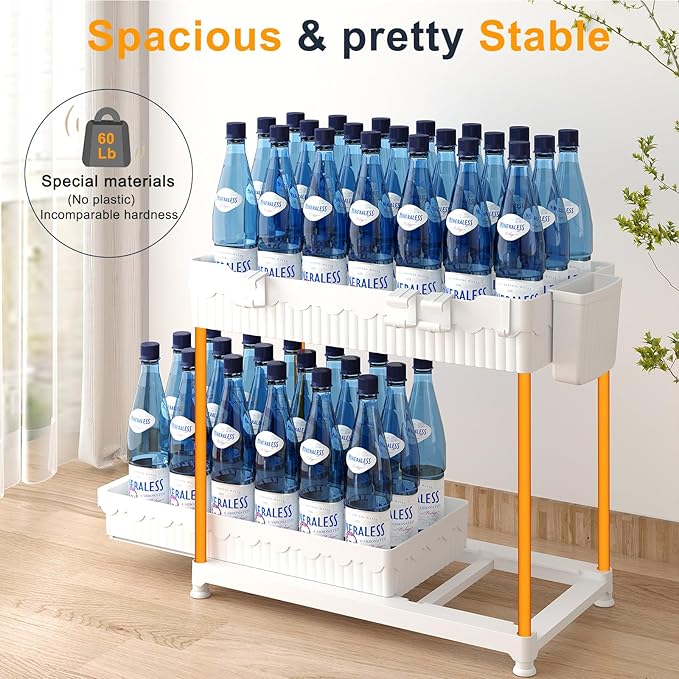 Sevenblue 3 Pack Under Sink Organizers, 2-Tier Multi-Use Kitchen and Bathroom Organizers and Storage with Sliding Drawers, Bathroom Cabinet Organizer (White, 14.8 Inch)