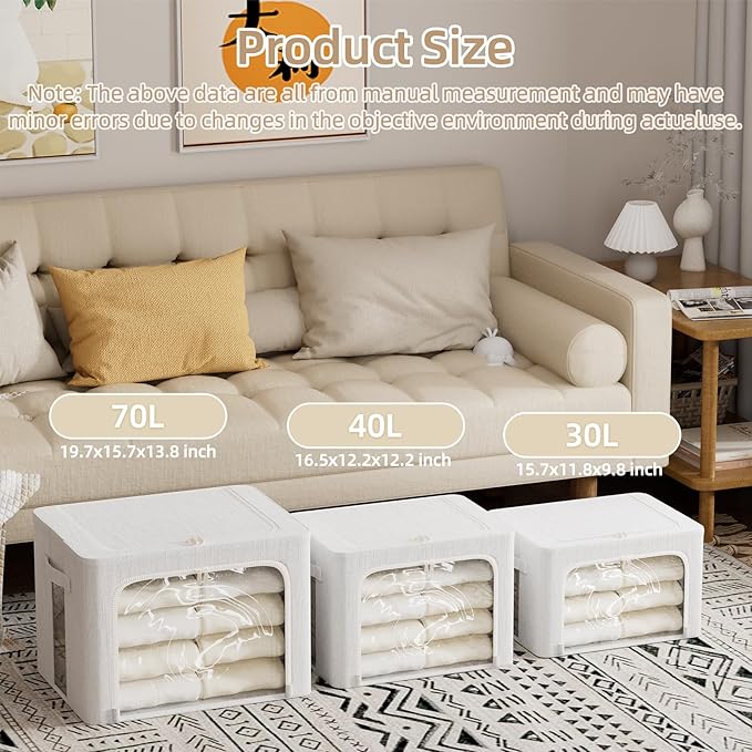 8 Pack Clothes Storage Bins, 19.7x15.7x13.8 inch)