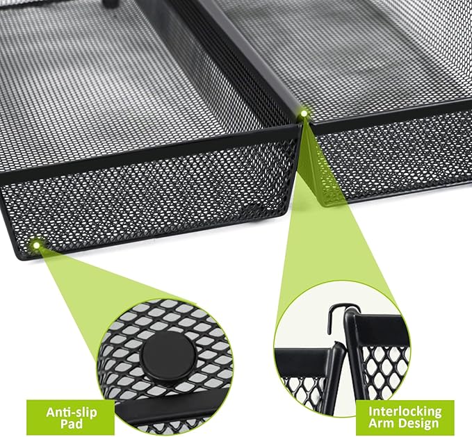 Drawer Organizer, 5 Pack Metal Mesh Silverware Tray with Interlocking Design