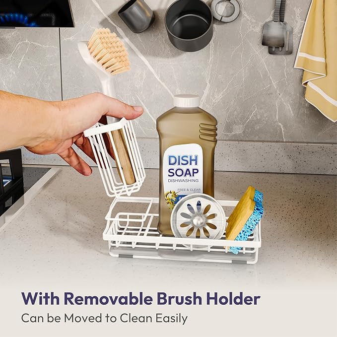 Sink Caddy Sponge Holder, White