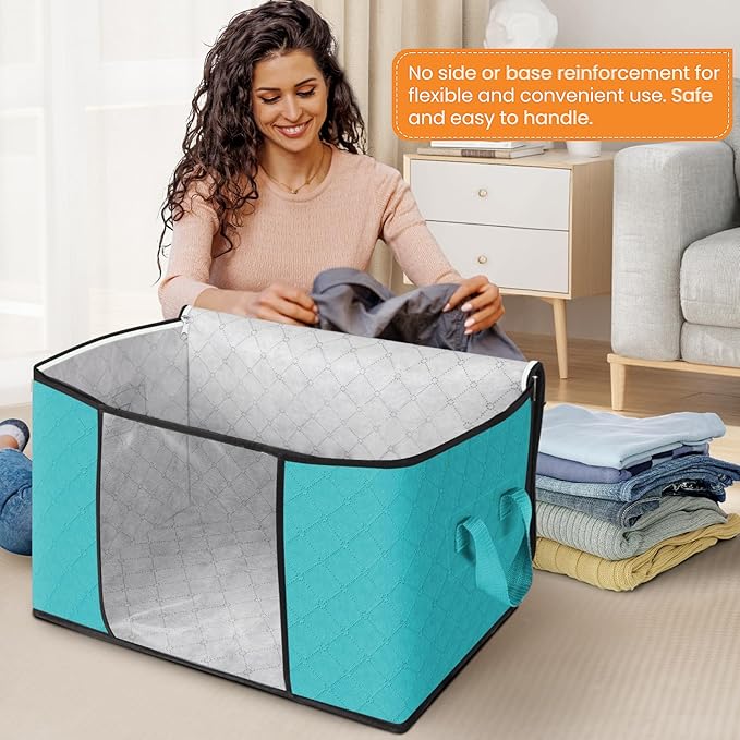 Fab totes 24 Gallons Clothes Storage, 3 Pack,Green