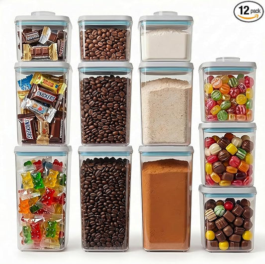 12 Pcs Pop Airtight Food Storage Containers with Lids Stackable Containers