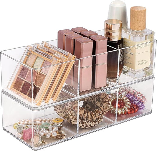 Acrylic Organizer, 3+3 Compartment