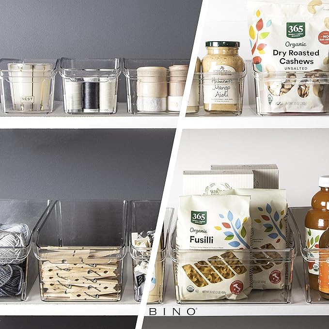 Plastic Storage Bins, Small, THE CURVE COLLECTION, Pantry Organization