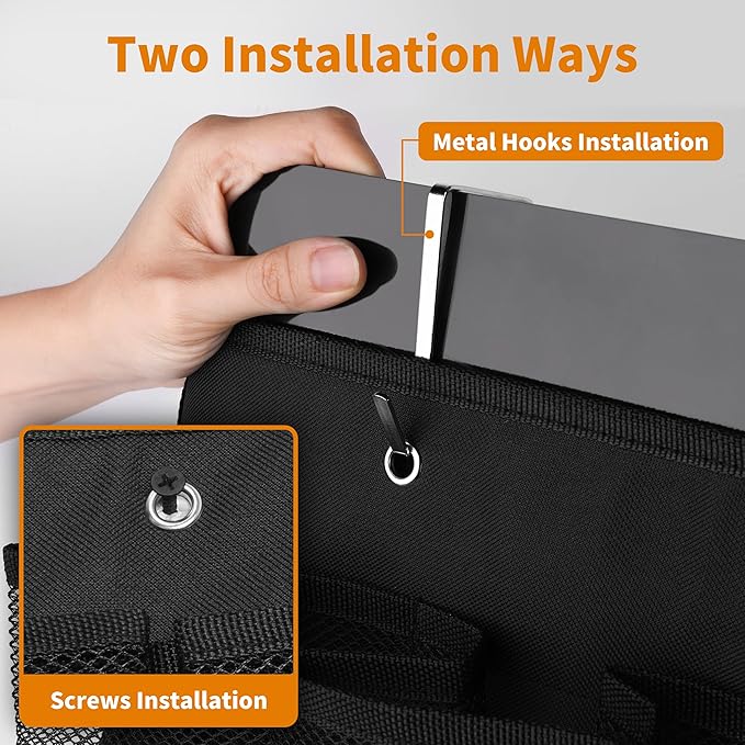 RVZONE RV Shoe Pockets 6 Large Pockets Heavy Hanging Bedside Storage Organizer with Sturdy Hooks Storage Pockets Hangs on bed for Shoes Toys and Tool Accessories