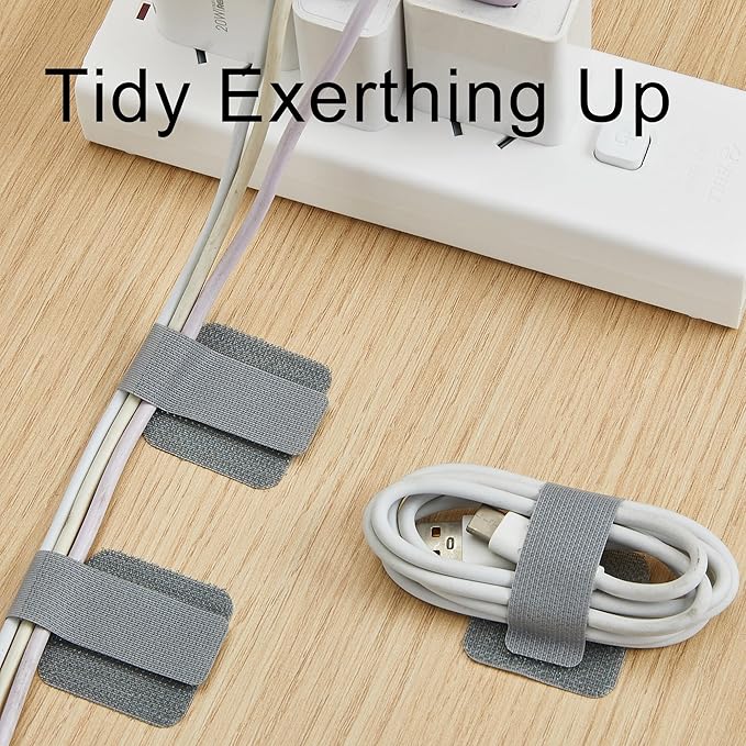 Cable Management Under Desk Cord Organizer Wire Computer Hider Clips Table Tray Straps Electrical Holder Escritorio in Wall (Gray 30PCS)