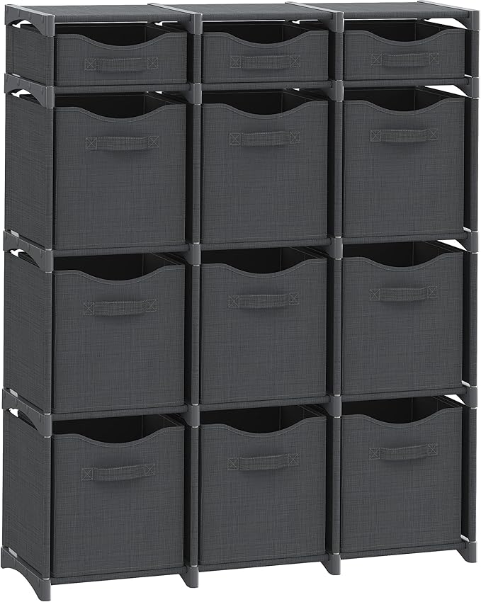 Cube Storage Organizer with Storage Bins Included - The Perfect Closet Organizers and Storage Solution. Includes 12 Storage Cubes, Great For Toy Storage, Closet Storage, Clothes Storage (Pink)