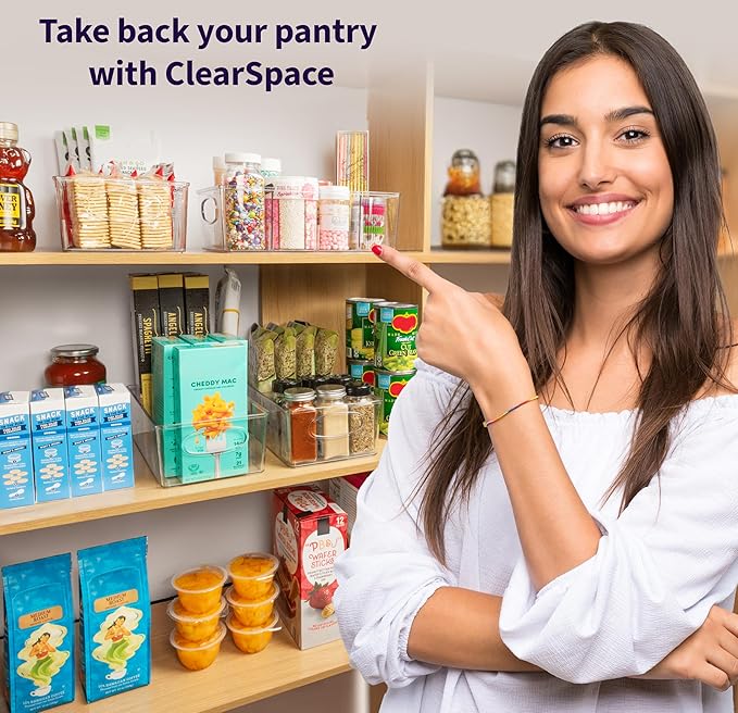 Plastic Pantry Bins with Removable Dividers