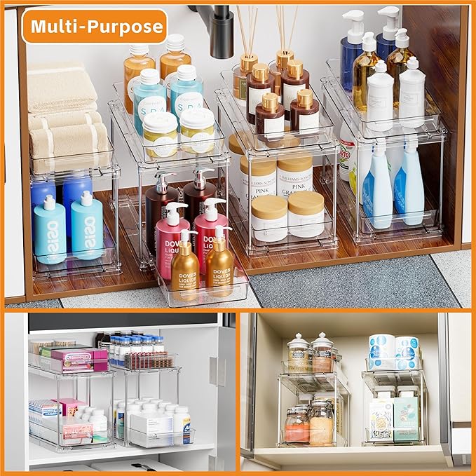 4 Pack Under Sink Organizers and Storage
