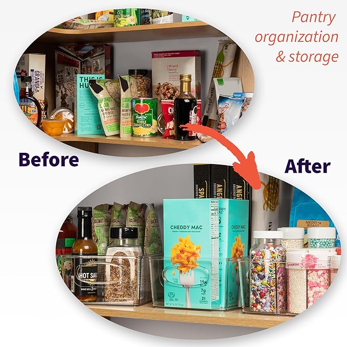 Plastic Pantry Bins with Removable Dividers