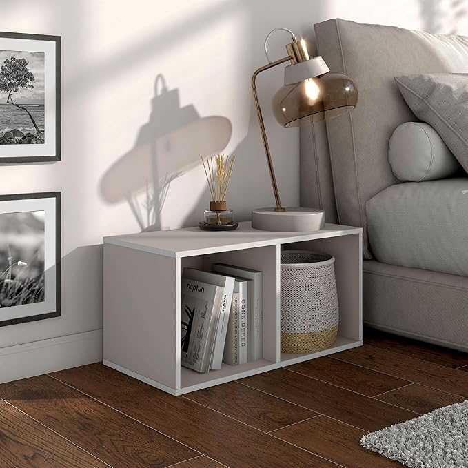 Homes, Inside + Out Apexa 2-Cube Storage Organizer Shelves, Taupe Grey