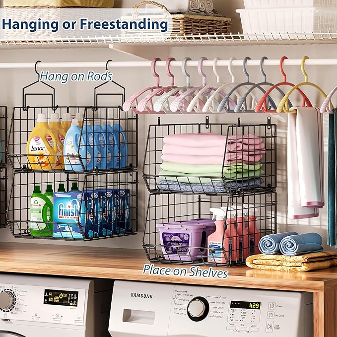6-Tier Extended Depth Hanging Closet Organizers and Storage for Closet