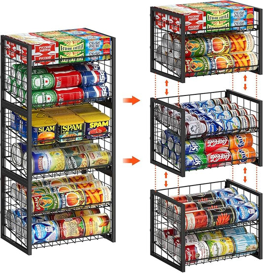 X-cosrack 2-Tier Stackable Can Organizer for Pantry
