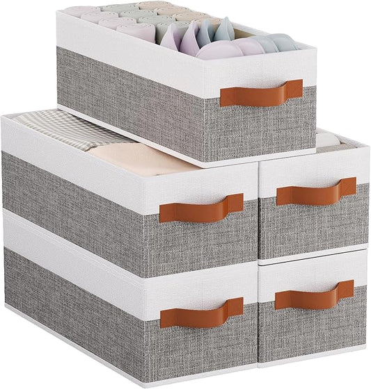 5 Pack Collapsible Storage Baskets, Fabric Foldable Storage Cubes for Organizing
