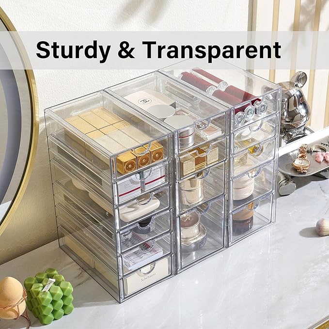 Acrylic Drawer Organizer with 15 Drawers