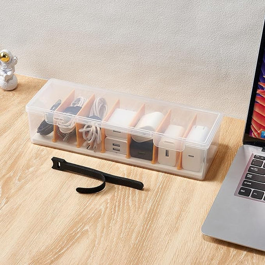 Cable Organizer Storage Box with 8 Cable Ties