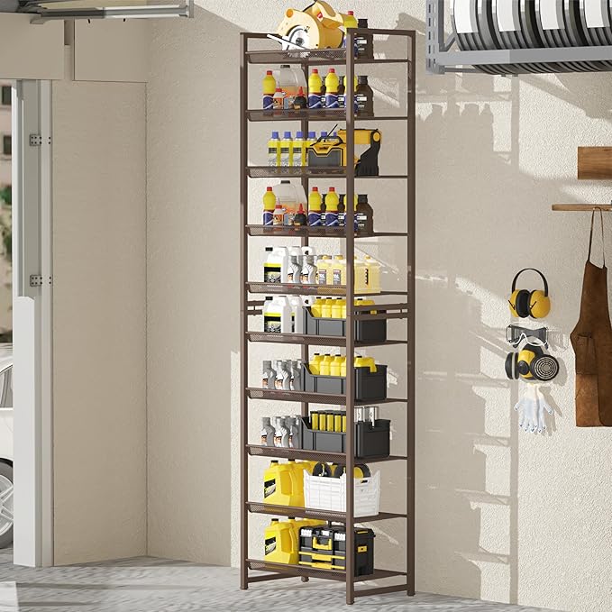 10 Tier Shoe Rack, Tall Metal Shoe Storage with Adjustable Shelves