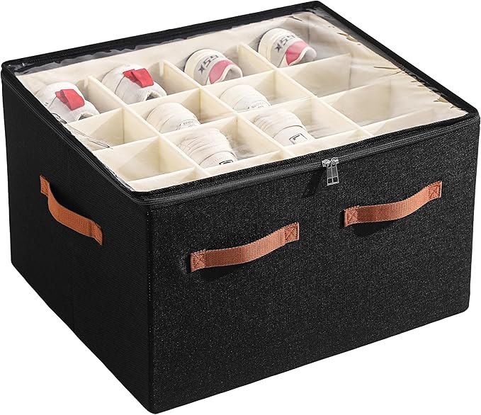 Shoe Organizer for Closet, Black, 20.5“Lx16.9 Wx13'H