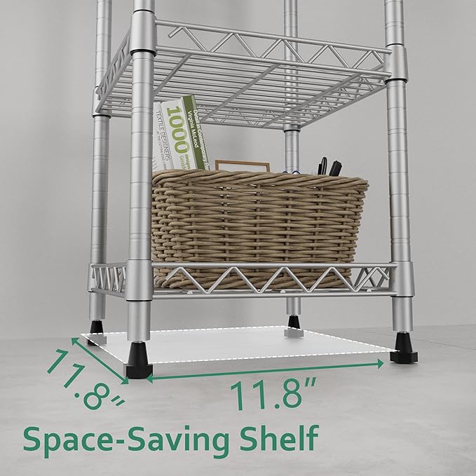 5 Tier Standing Shelving Metal Units, Matte/Glossy Finish)