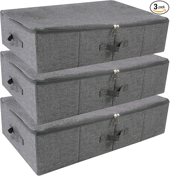 Iwill CREATE PRO Folding Washable Rigid Underbed Storage Boxes with Zip Lid