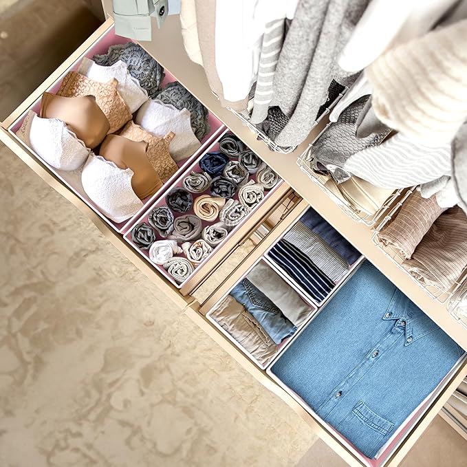 Simple Houseware Underwear Drawer Organizer, Pink