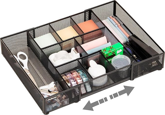 Mind Reader Expandable Mesh Desk Drawer Organizer