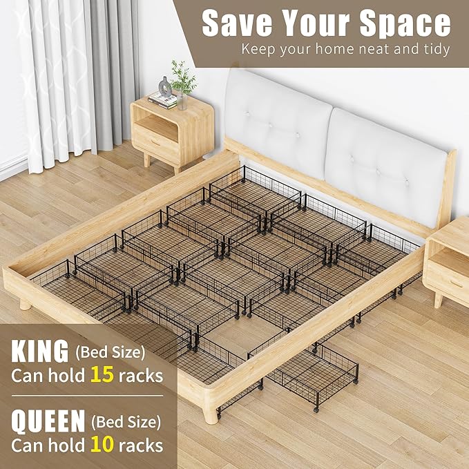 Under Bed Storage with Wheels, 360° Rotating, 2PACK