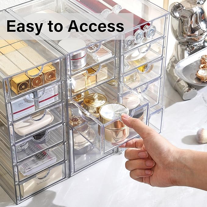 Acrylic Drawer Organizer with 15 Drawers
