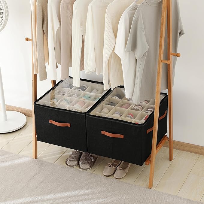 Shoe Organizer for Closet, Black, 20.5“Lx16.9 Wx13'H