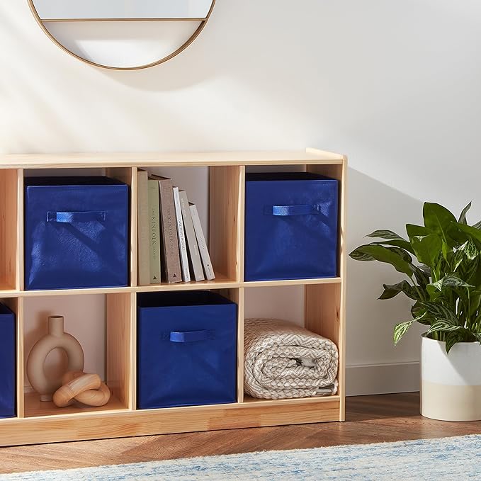 Amazon Basics Collapsible Fabric Storage Bins, Cube Organizer with Handles