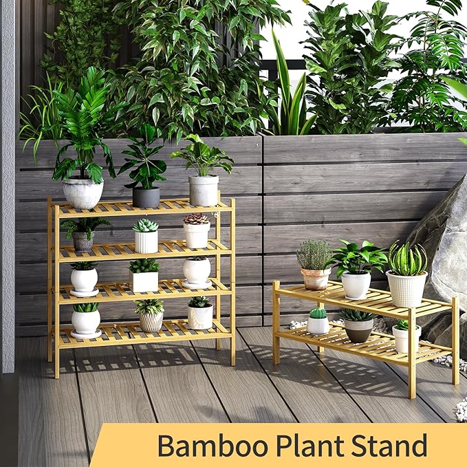 2-Tier Bamboo Shoe Rack for Entryway, Stackable | Heavy Duty | Multi-Function, Free Standing Shoe Racks for Bedroom Hallway Closet