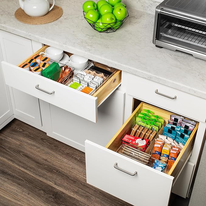 Plastic Pantry Bins with Removable Dividers
