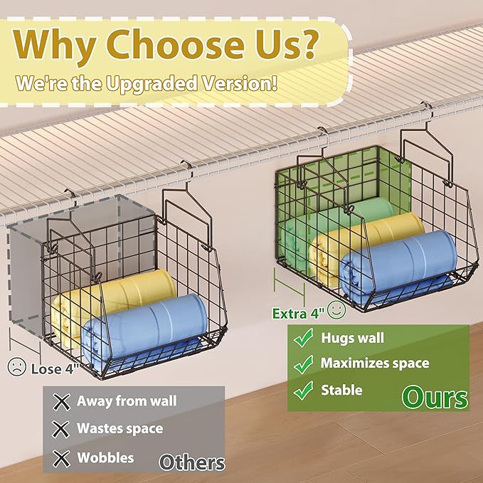 6-Tier Extended Depth Hanging Closet Organizers and Storage for Closet