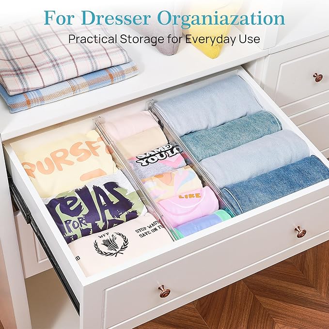4 Pack 4" Regular Upgrade Drawer Dividers for Clothes