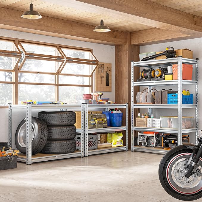 Garage Shelving, 5 Tier Storage Shelves Load 2400LBS, 3 Pack