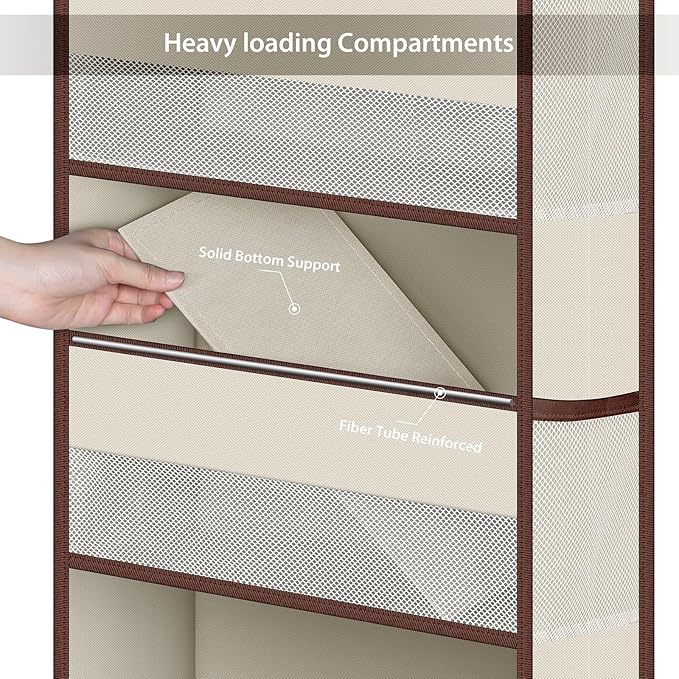 6 Tier Over The Door Organizer With 8 Mesh Side Pockets