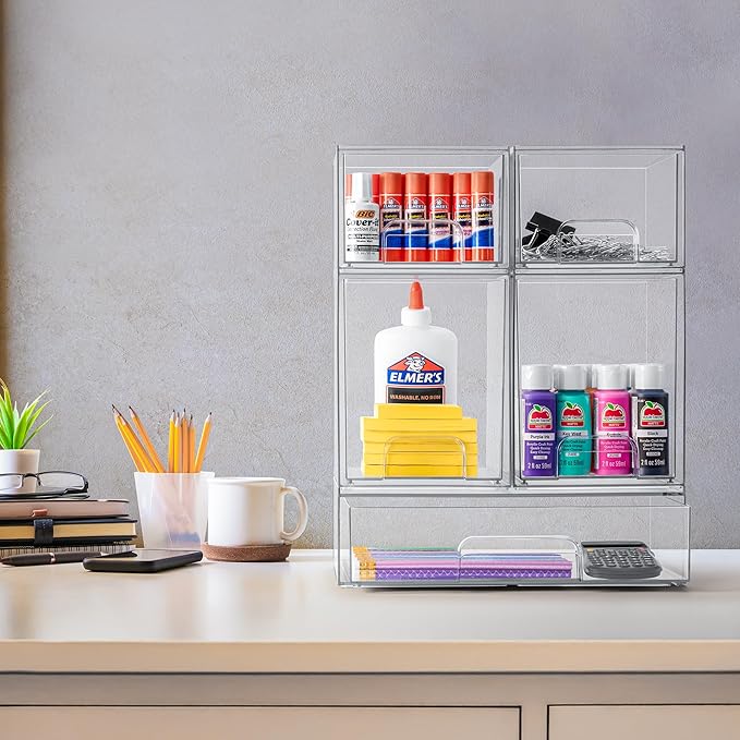 Acrylic Storage Containers, 3 Pack, 4.4’’ Tall and 12.1’’ Wide