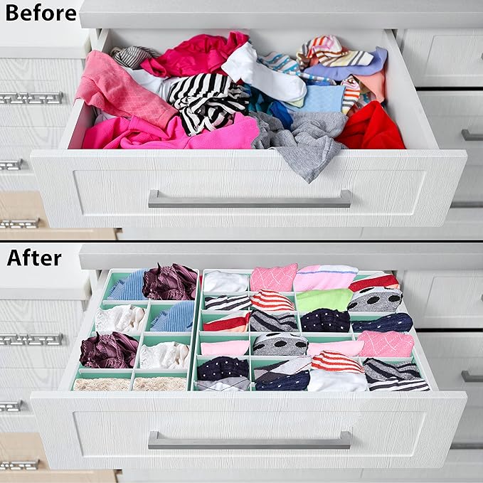 Simple Houseware 4-Pack Drawer Organizer Set, Turquoise