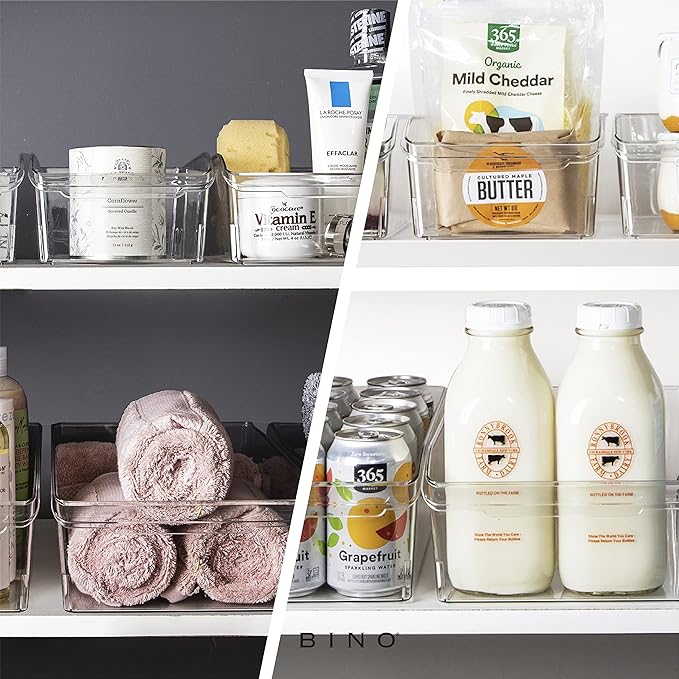 Plastic Storage Bins, Small, THE CURVE COLLECTION, Pantry Organization