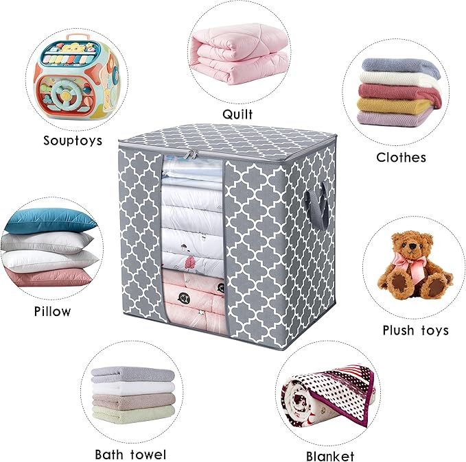 Storage Bags 4 Pack/100L Large Blanket Clothes Organization and Storage