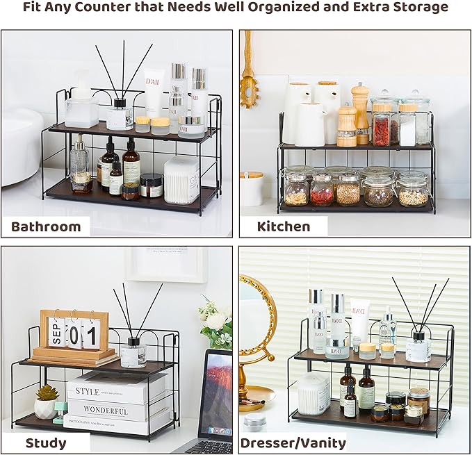 Bathroom Counter Organizer 10s Tool-Free Install, Black