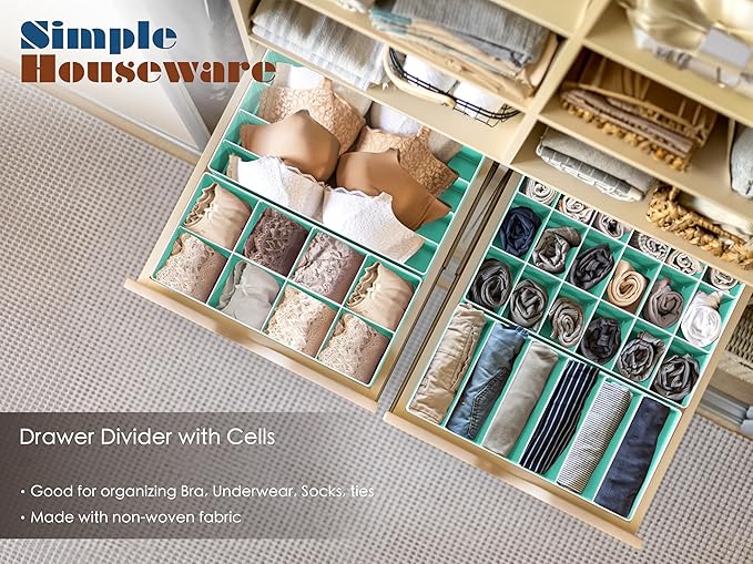 Simple Houseware 4-Pack Drawer Organizer Set, Turquoise