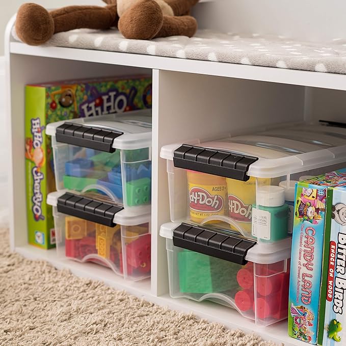 USA 6-Pack Storage Bins with Lids, 6 Quart