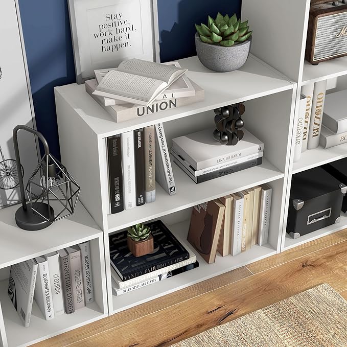 Homes, Inside + Out Apexa 2-Tier Cube Storage Organizer Shelves, White